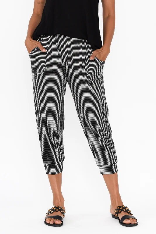 Charcoal Stripe Tokyo Slouch Pants Casual Yoga Pants