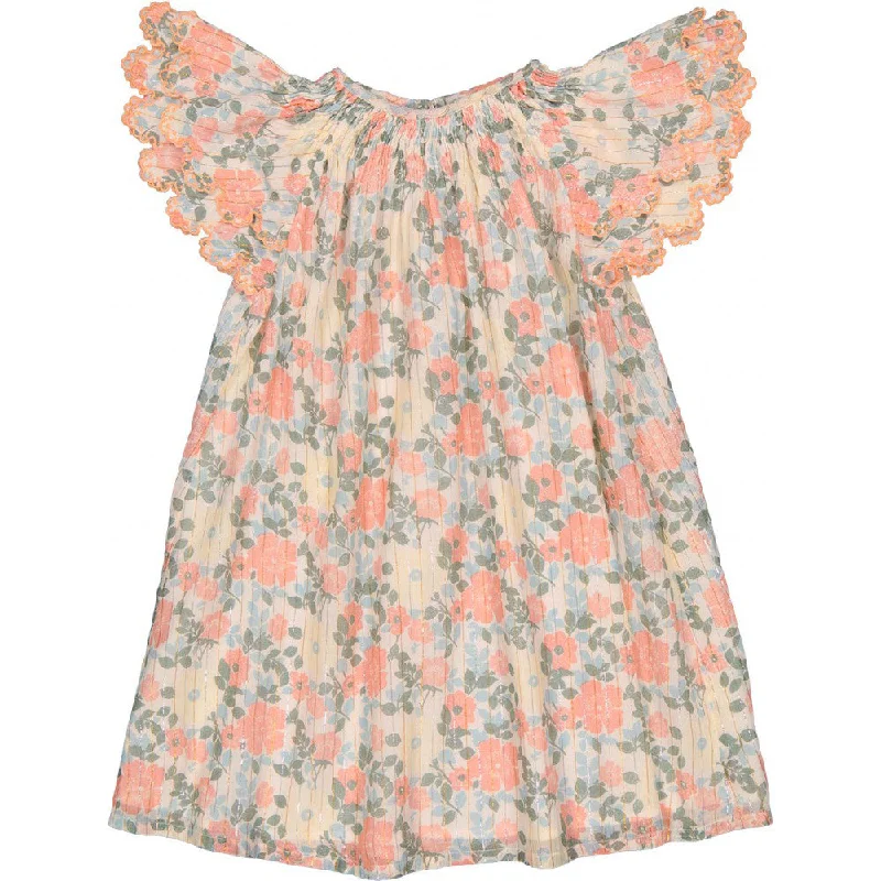 Louis Louise Dress Jinny Stripe Lurex Vintage Flower