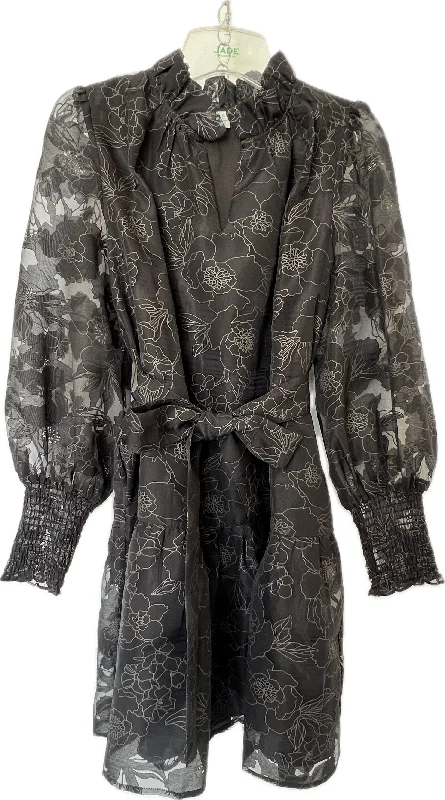 Black Rose Ruffle Neck Dress Tunics Brand named