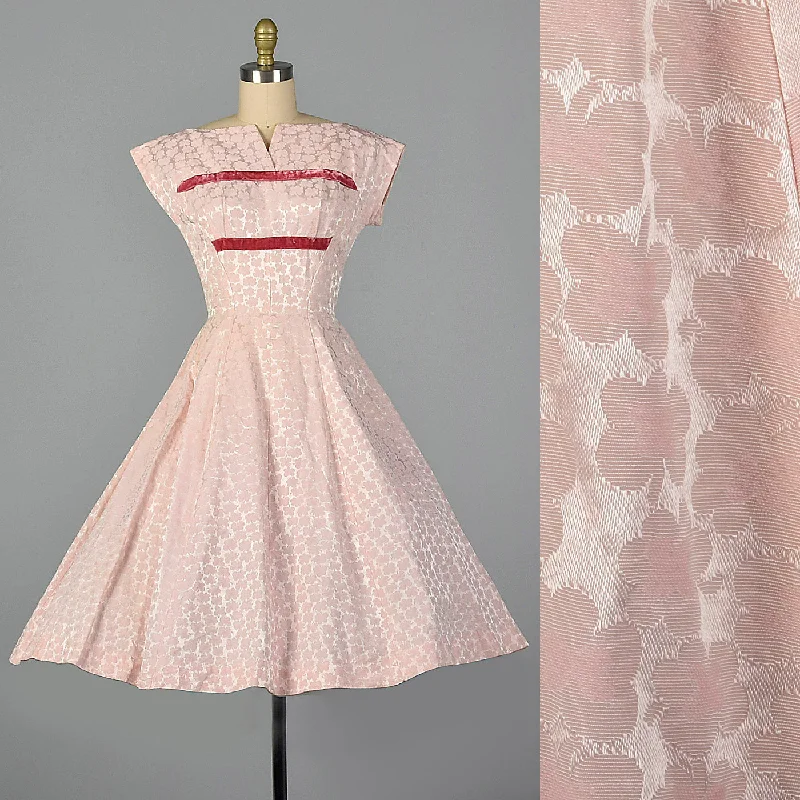 1950s Pink Fit and Flare Party Dress Tunics Custom made