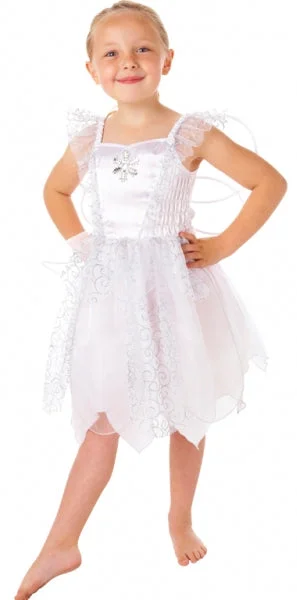 Girls White Fairy Christmas Angel Nativity Play Fancy Dress Costume