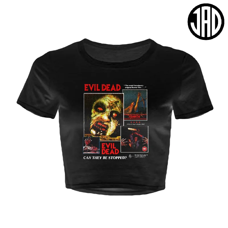Evil Dead Poster - Women's Crop Top Boxy Fit Fitted Loose