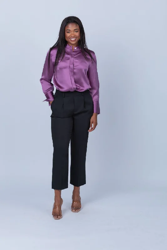 Vince Tapered Pull On Pant in Black Stylish Elastic Waist Pants
