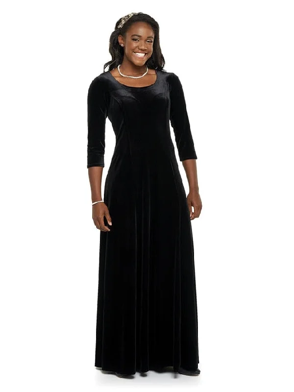 Sydney Velvet Scoop Neck, 3/4 Sleeve Dress Tunics Sophisticated sleek
