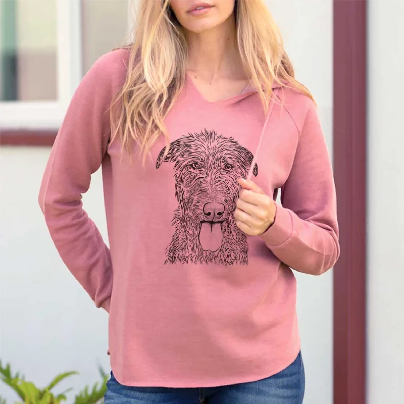 Keeva the Irish Wolfhound - Cali Wave Hooded Sweatshirt Hoodie with Hem Detail Decorative Unique Keeva the Irish Wolfhound - Cali Wave Hooded Sweatshirt Hoodie with Hem Detail Decorative Unique