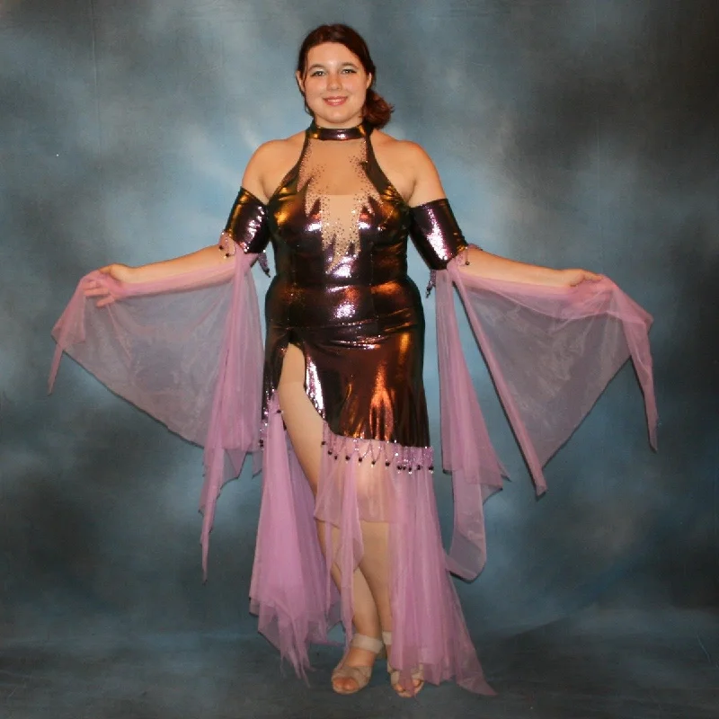 Theatrical Ballroom Dress-Amethyst Crew Neckline Sporty