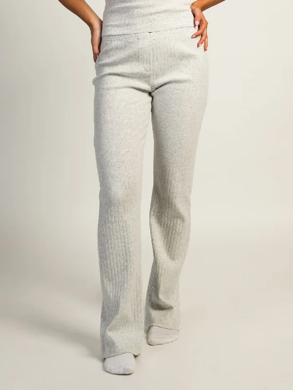 HARLOW PAYTON POINTELLE MELANGE PANT - CLOUD Trendy High-Waist Trousers