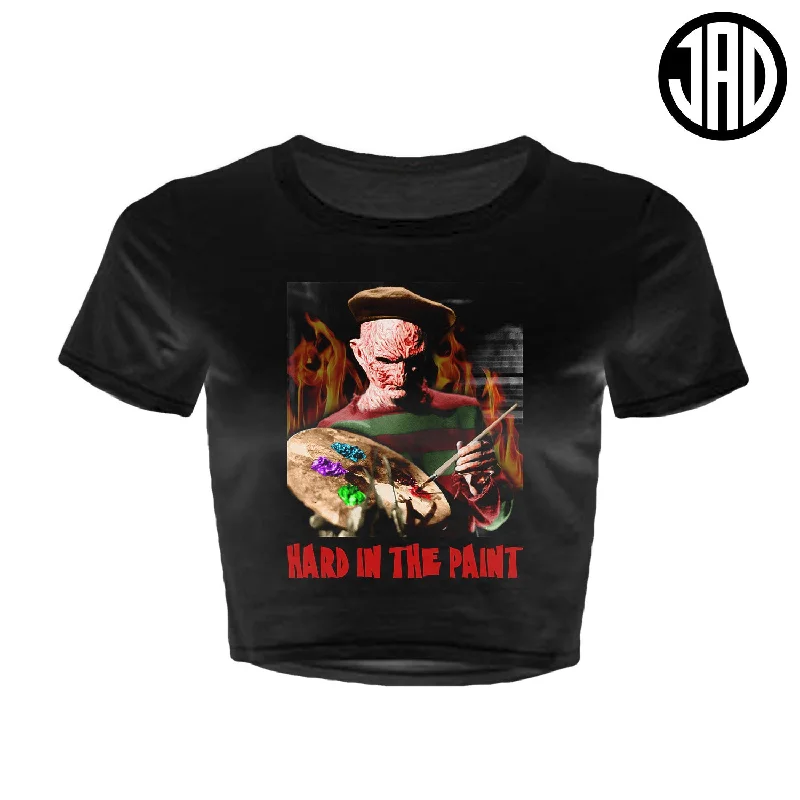 Hard In The Paint - Women's Crop Top Print Jacquard Patchwork
