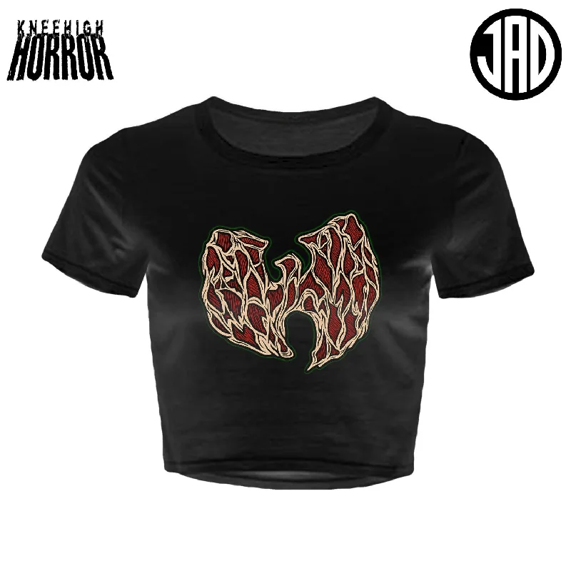 Kru Tang V2 - Women's Crop Top Asymmetrical Pockets Print
