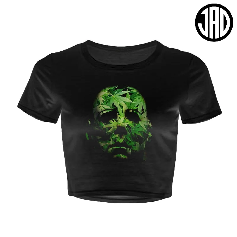 Green Mike - Women's Crop Top Hooded Caped Shawl Collar