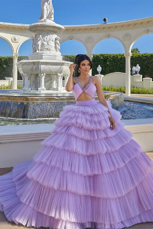 Suzhoufashion Princess Lilac Straps Ruffles Sleeveless Evening Dresses