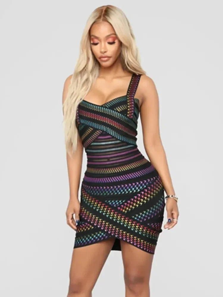 V Neck Backless Party Dress Tunics Polka dots