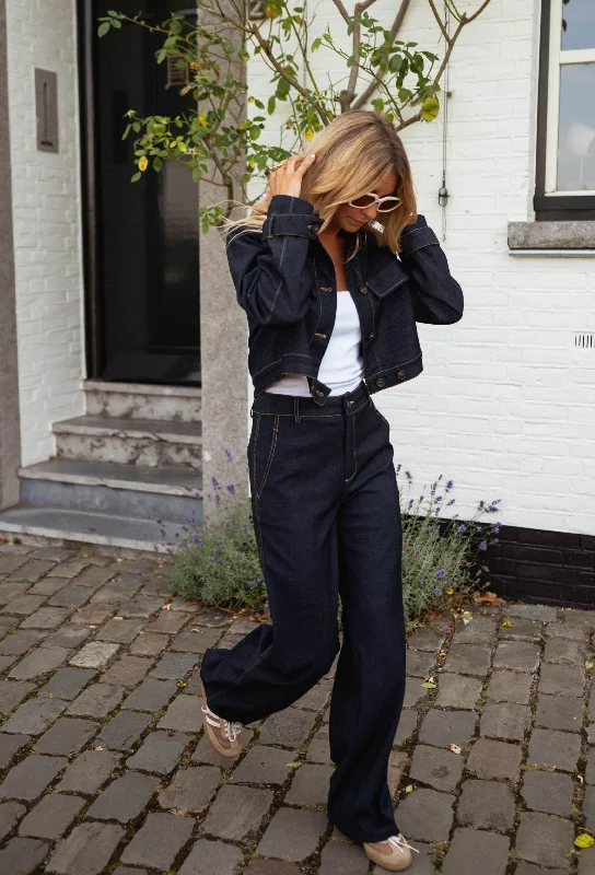 Blue Denim Tino Pants Formal Stretch Pants