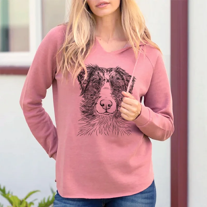 Gram the Australian Shepherd - Cali Wave Hooded Sweatshirt Hoodie with Zipper Versatile Modern Gram the Australian Shepherd - Cali Wave Hooded Sweatshirt Hoodie with Zipper Versatile Modern