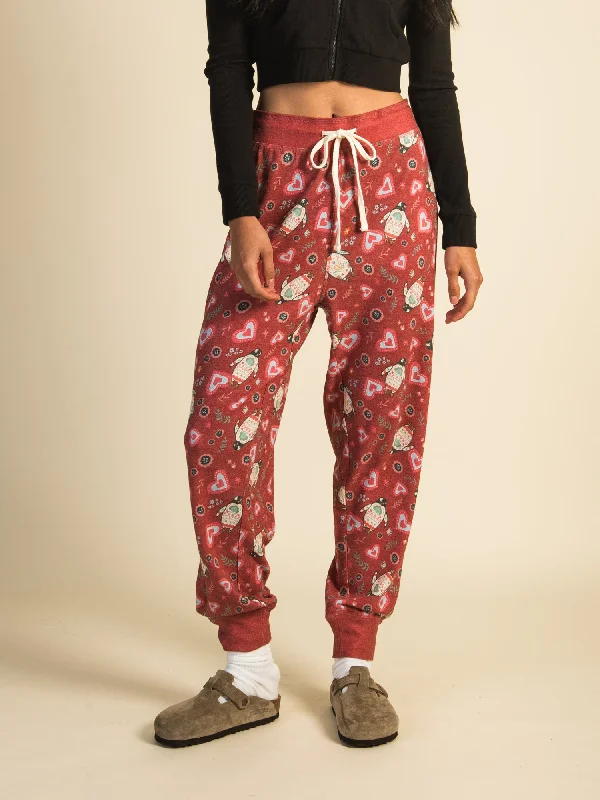 HARLOW AVA LOUNGE PANT - RED High-Waist Trousers