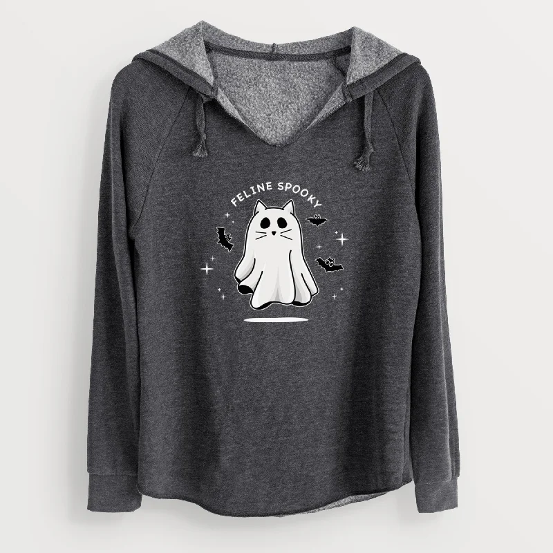 Vibrant Feline Spooky - Cali Wave Hooded Sweatshirt Hoodie with Relaxed Fit Easy Casual Vibrant Feline Spooky - Cali Wave Hooded Sweatshirt Hoodie with Relaxed Fit Easy Casual