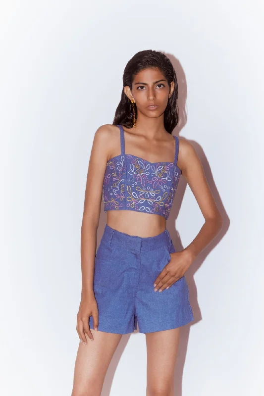 Nero Nero Crop Top And Shorts Elegant Classic Vintage