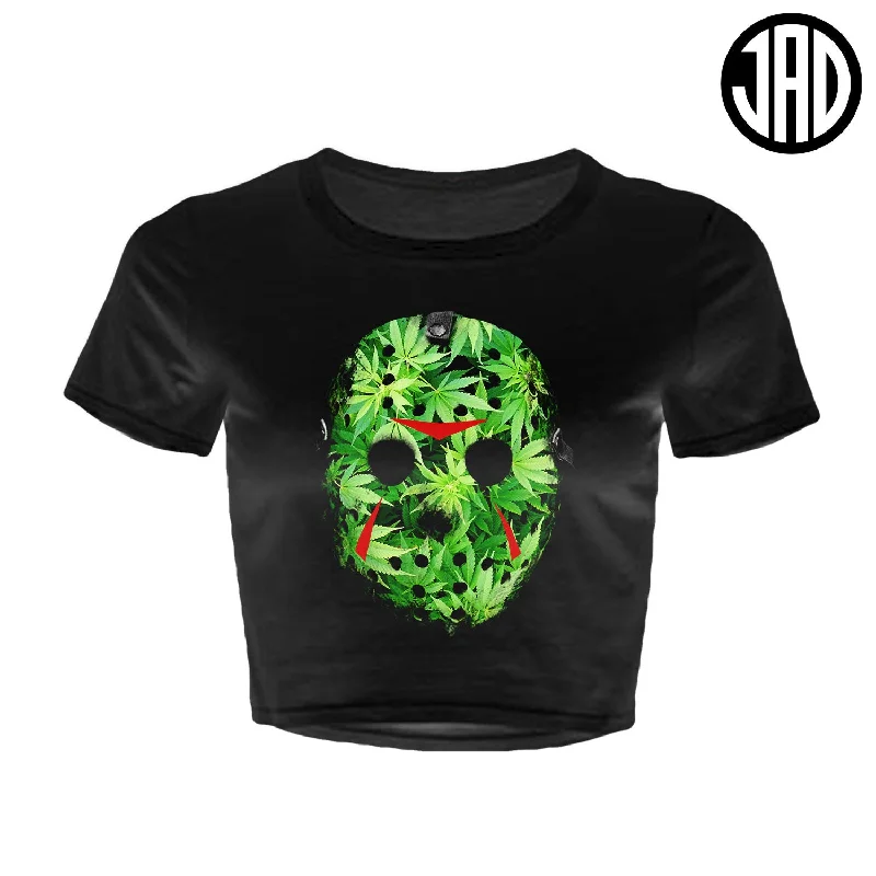 Weed Mask - Women's Crop Top Knit Fabric Woven Fabric Fleece Fabric