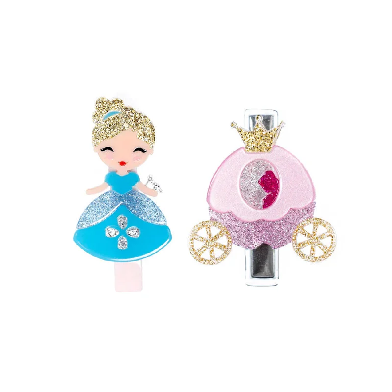 Cute Doll Blue Dress & Carriage Hair Clip Set of 2