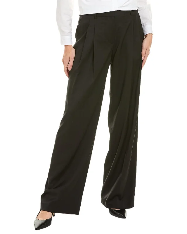 Helmut Lang Pleated Wool Pant Fashionable Tapered Leg Pants