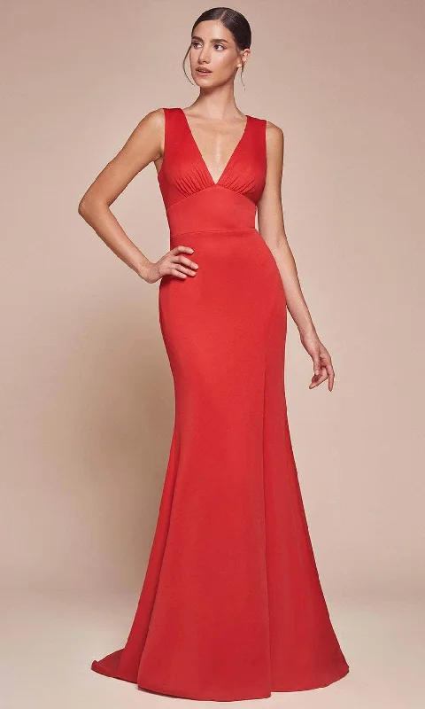 Ladivine CH395 - Plunging Neckline Sheath Prom Dress Boatneck Modish Everyday