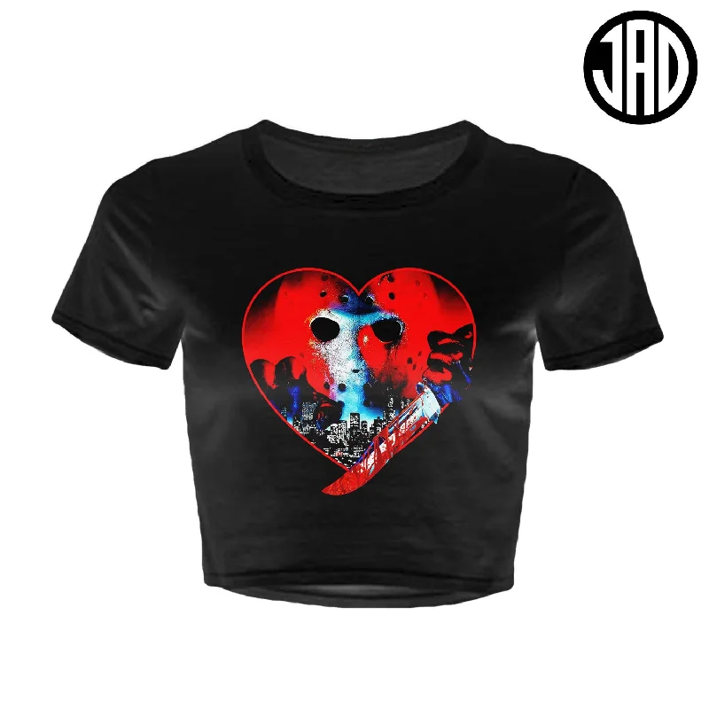 NY Love - Women's Crop Top Collared Crew Neck Turtle Neck