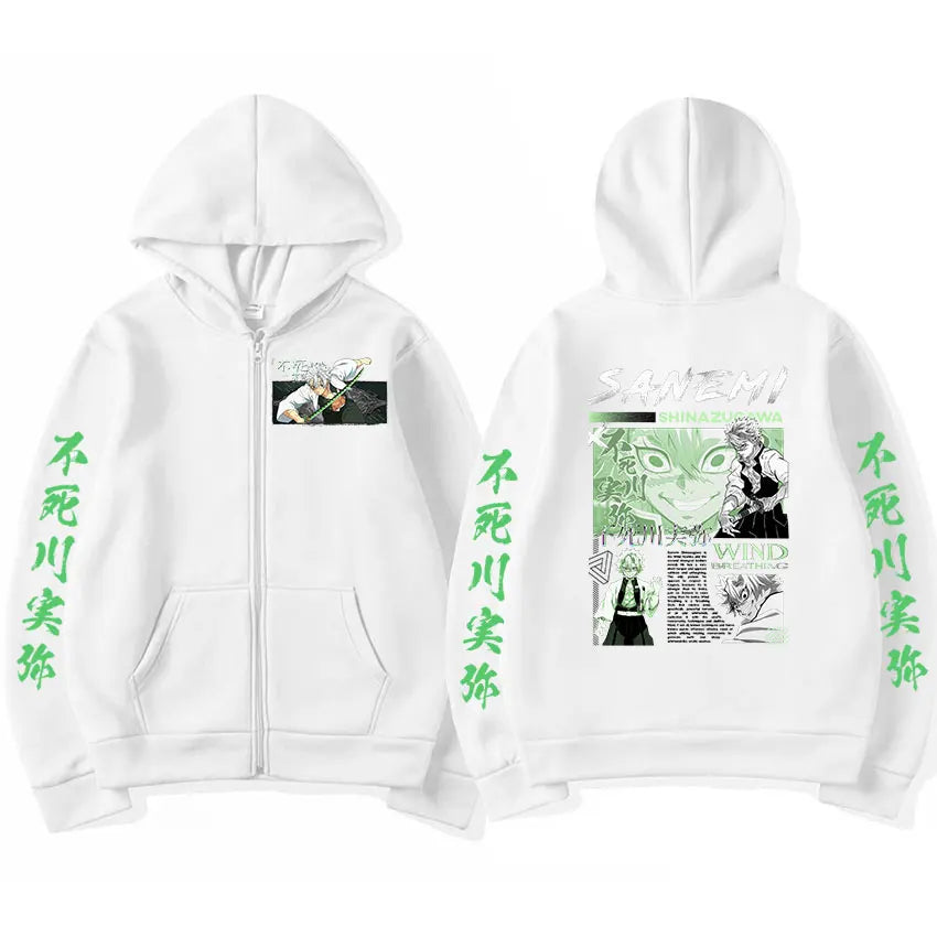 Anime Zip Hoodie Hoodie with Patch Decorative Personalized