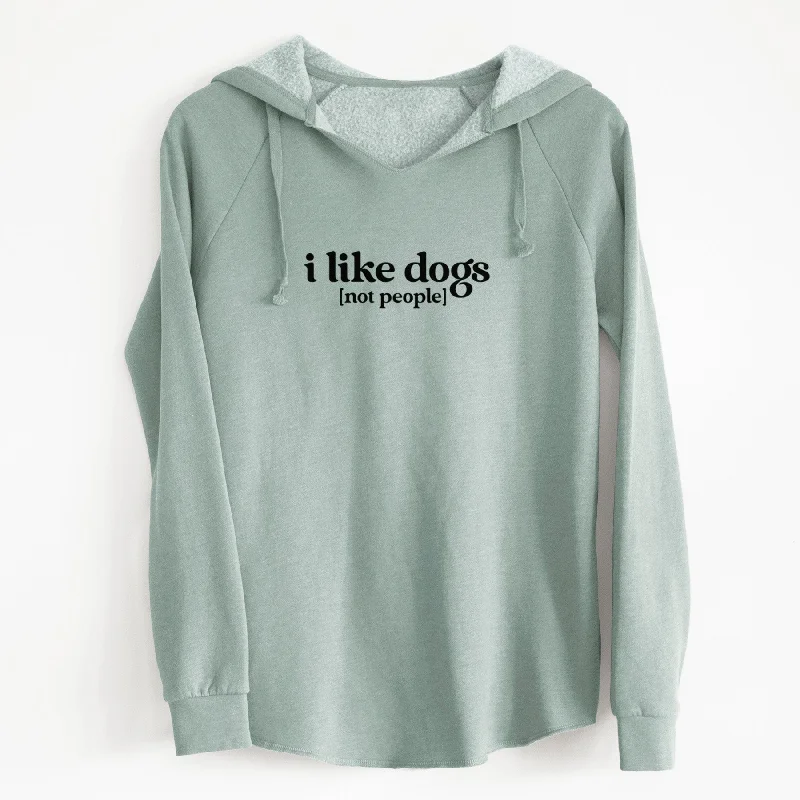 I like dogs - not people - Cali Wave Hooded Sweatshirt Hoodie with Cropped Fit Short Trendy