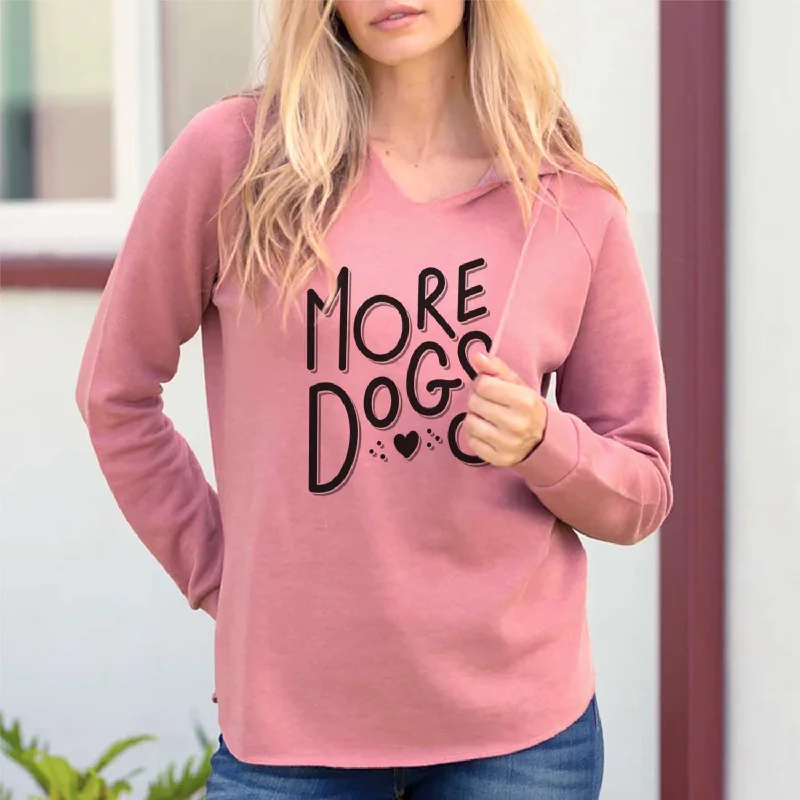 More Dogs  - Cali Wave Hooded Sweatshirt Hoodie with Snap Buttons Easy Quick
