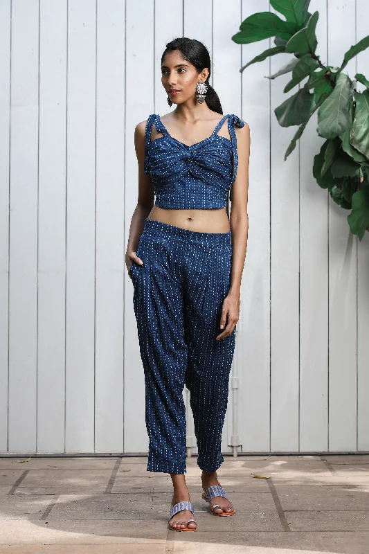 TIE UP CROP TOP & PANT (SET OF 2) Chenille Blend Fleece Blend Nylon Blend