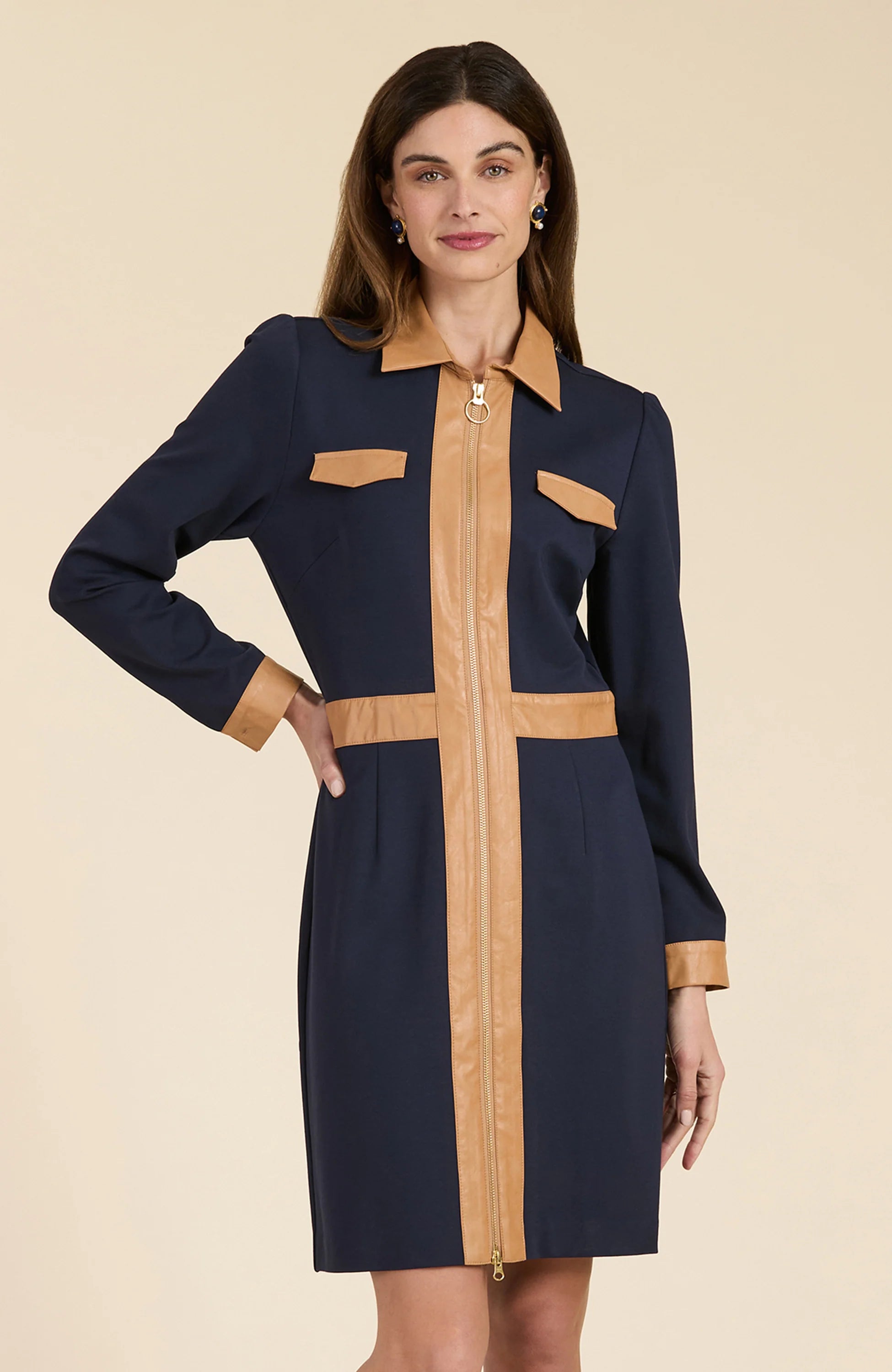 Karine Colorblock Dress Navy Tunics Custom made