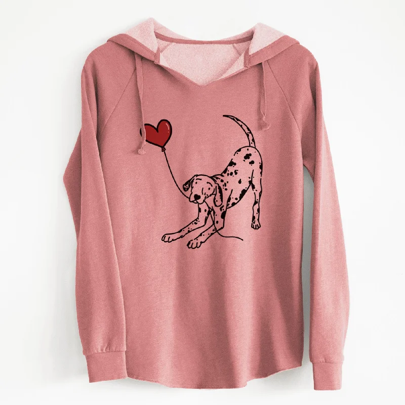 Dalmatian Heart String - Cali Wave Hooded Sweatshirt Hoodie with Hem Detail Decorative Unique Dalmatian Heart String - Cali Wave Hooded Sweatshirt Hoodie with Hem Detail Decorative Unique