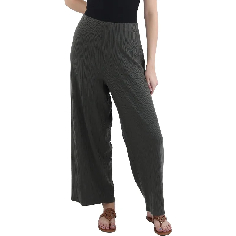 Womens Wide Leg Ribbed Wide Leg Pants Stretch Fit Pants