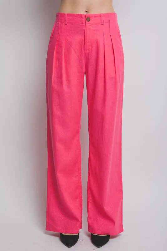 Linen Tailored Wide Leg Pants Lightweight Jogger Pants