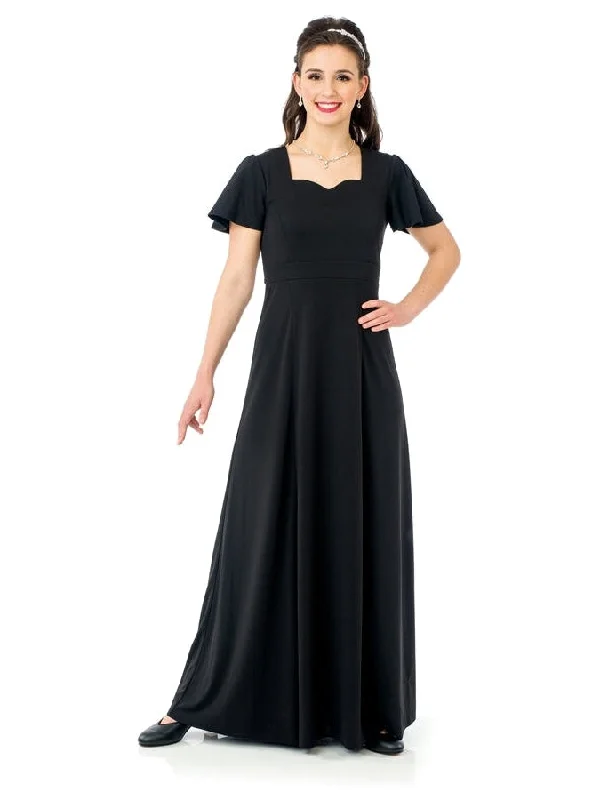 Joanna Sweetheart Neck Flutter Sleeve Dress Tunics Practical durable