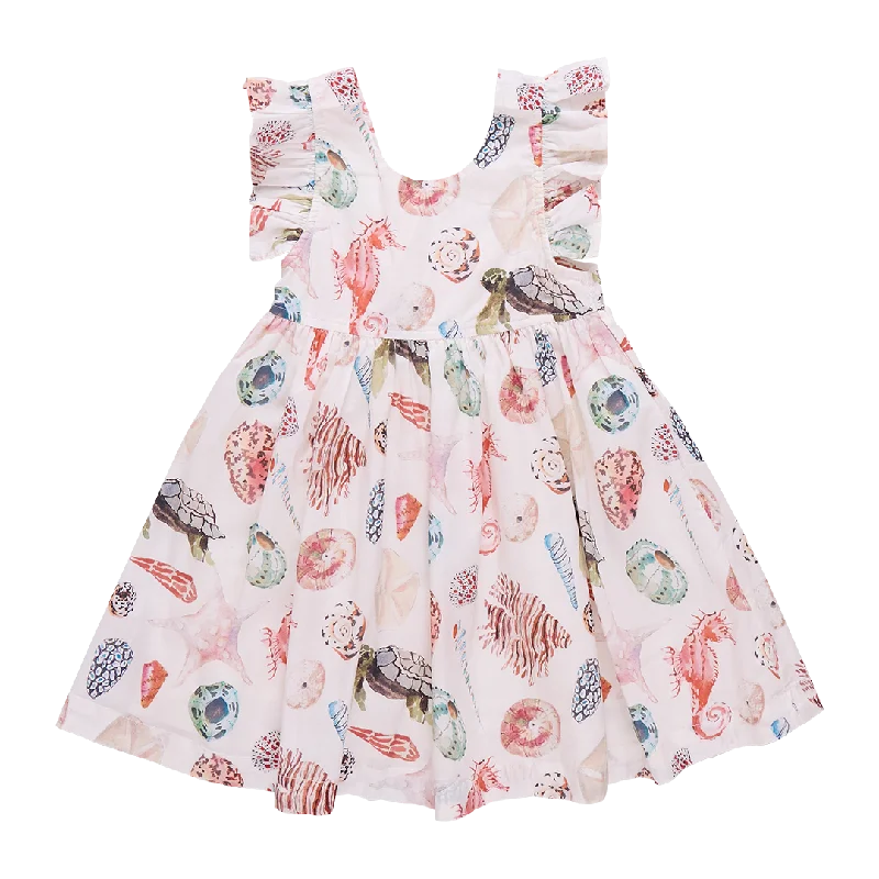 Girls Liv Dress | Watercolor Shells