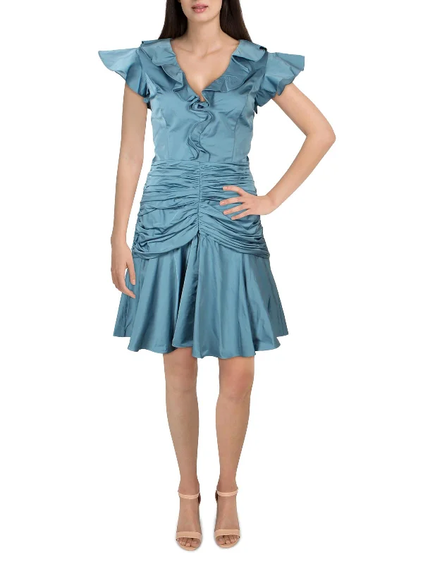 Dante Womens Pleated Short Cocktail and Party Dress Tunics Spring floral