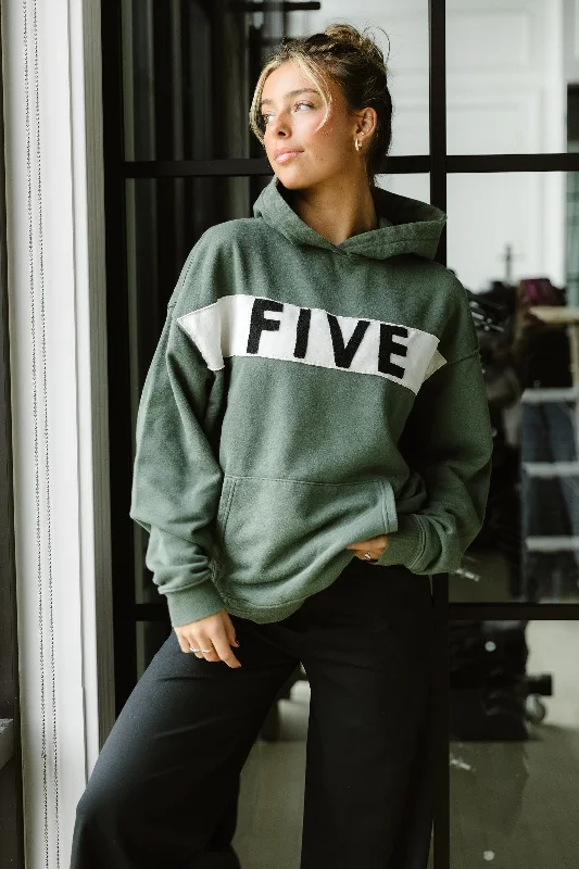 Custom Five Rugby Hoodie Hoodie with Monochrome Minimalist Simple