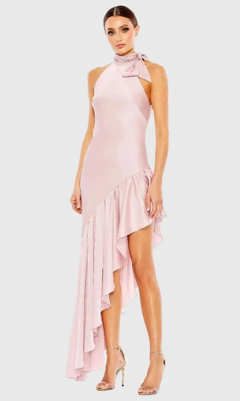 Ieena Duggal A68324 - Asymmetrical Hem High Low Dress Turtleneck Warm Winter