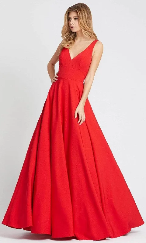 Ieena Duggal - 48924 V-Neck A-Line Evening Dress Tunics Recommended stylist
