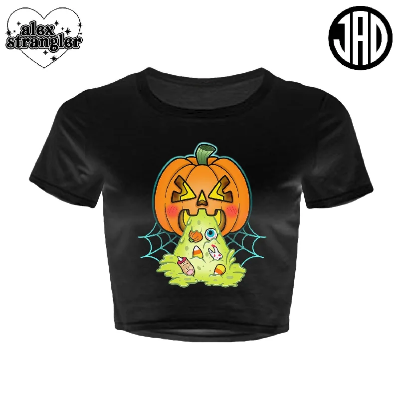 Candy Sick - Women's Crop Top Collared Crew Neck Turtle Neck