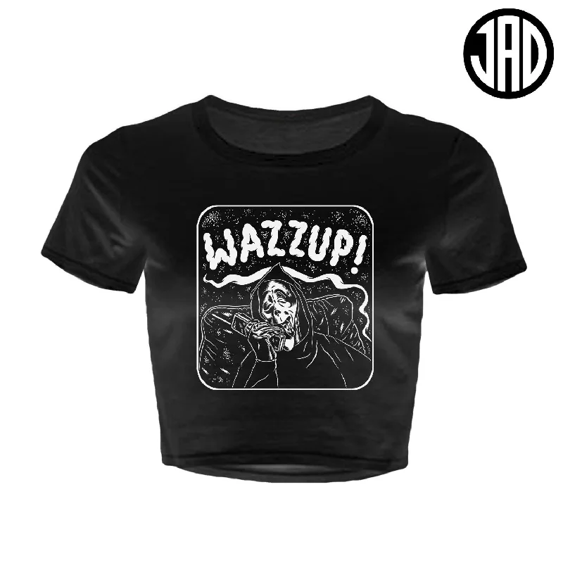 Wazzup - Women's Crop Top Cashmere Blend Cotton Blend Poly Blend