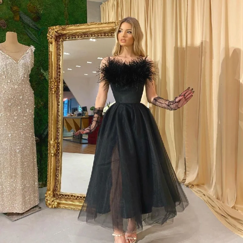 Wjczt Black Women Party Dress 2023 Sexy Tulle Spaghetti Sleeveless Long Dress Elegant Pleated A Line Formal Dresses A-Line Day Work