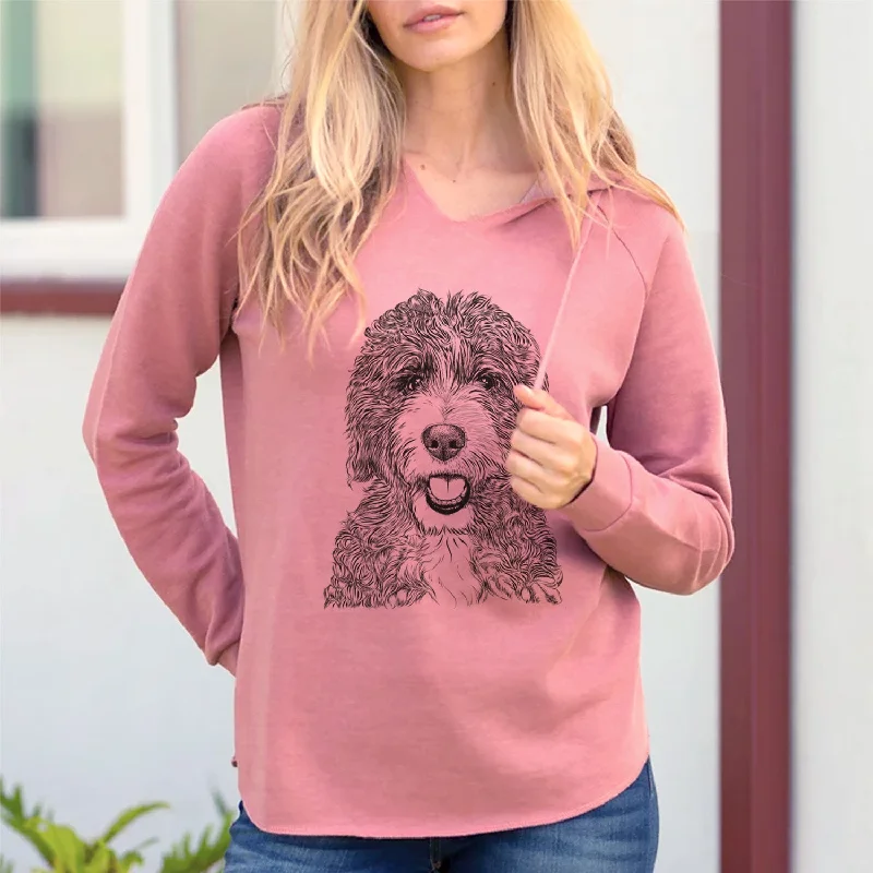 Bare Bash the Bernedoodle - Cali Wave Hooded Sweatshirt Hoodie with Typography Text Message