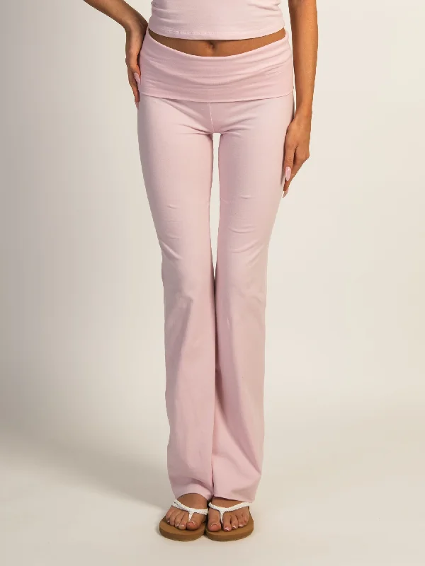 HARLOW GIA FOLDOVER PANT - LIGHT PINK Soft Sweatpants Style