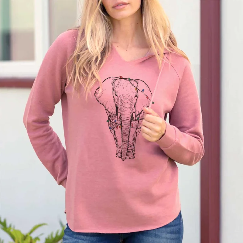 Christmas Lights Ella the Elephant - Cali Wave Hooded Sweatshirt Hoodie with Oversized Fit Loose Comfortable Christmas Lights Ella the Elephant - Cali Wave Hooded Sweatshirt Hoodie with Oversized Fit Loose Comfortable