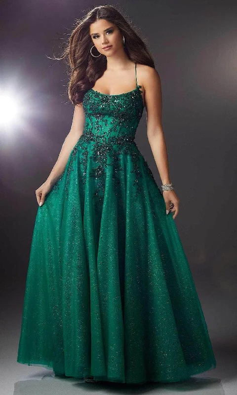MGNY By Mori Lee 47083 - Applique Corset Prom Dress Square Neckline Feminine