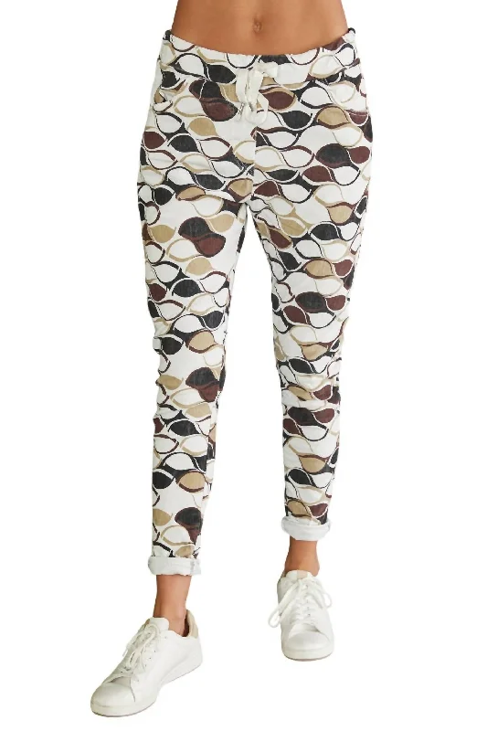 Corduroy Wave Magic Pants In Cream Multi Elegant High-Waist Pants