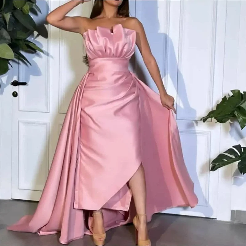 Cinessd  Elegant Long Taffeta Evening Dresses Mermaid Scalloped Prom Gowns Robes De Soirée Ankle Length Party Dress Вечерние Платья Square Neckline Feminine