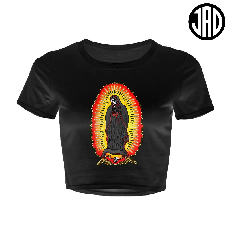 Saint Of Woodsboro 2 - Women's Crop Top Front Pockets Side Pockets Patch Pockets